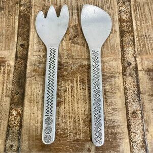 Wilton Armetale Serving Utensils Set Reggae Pattern 13” Long Metal